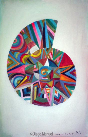 "caracol 2", acrylic on canvas, 29 x 44 cm. year 2006