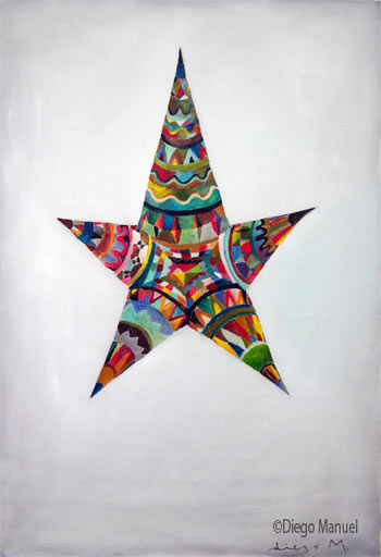 "estrella americana", acrylic on canvas, 65 x 45 cm. year 2005