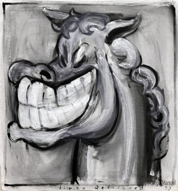 risa de caballo 2. Pintura de la serie Animales y Plantas, de  Diego Manuel