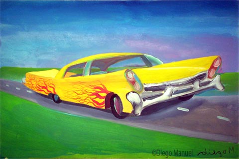 Auto de coleccin. Painting of the Serie Cars by Diego Manuel
