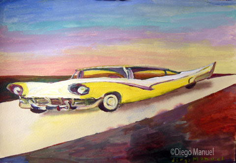 Cadillac. Painting of the Serie Cars by Diego Manuel