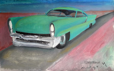 Lincoln 57. Painting of the Serie Cars by Diego Manuel
