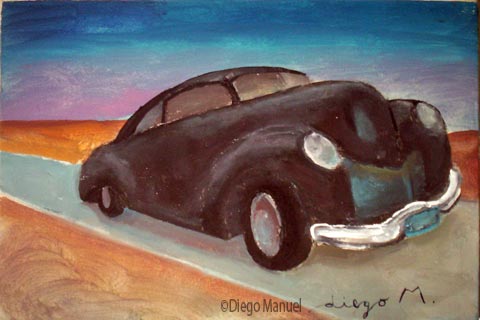Merc 40 Stardust. Painting of the Serie Cars by Diego Manuel