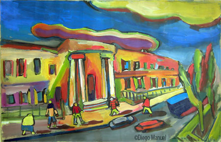  . Pintura de la serie Ciudades del futuro de Diego Manuel