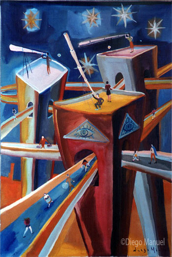 "Noche estrellada&nbsp; ", acrylic on canvas, 45&nbsp; x 75 cm.&nbsp;