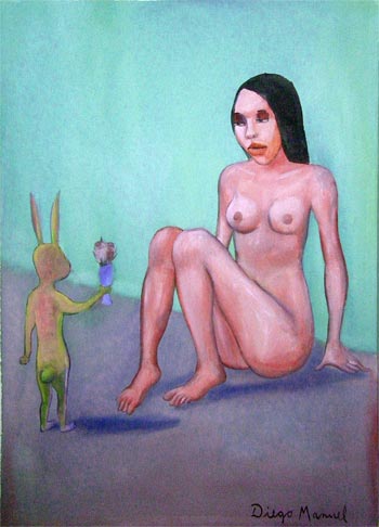 Conejo enamorado 3, painting pop surrealism