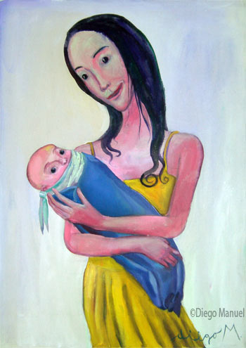 Amor de madre, painting pop surrealism