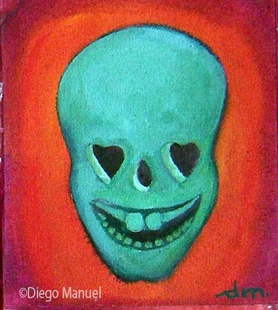 love skull 4, painting pop surrealism