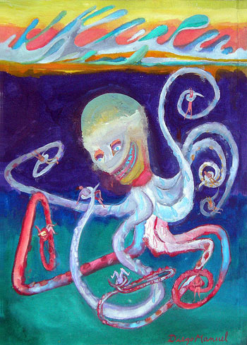 Pulpo 2, painting pop surrealism