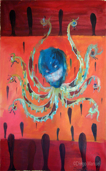 Pulpo, painting pop surrealism