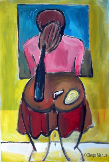 mesa servida, acrylic on canvas, 65 x 44 cm year 2001