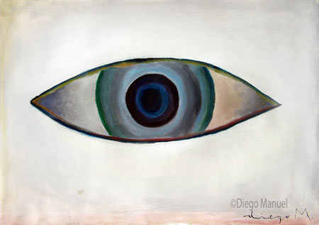El ojo 3, acrylic on canvas, 32 x 45 cm., year 2006. 