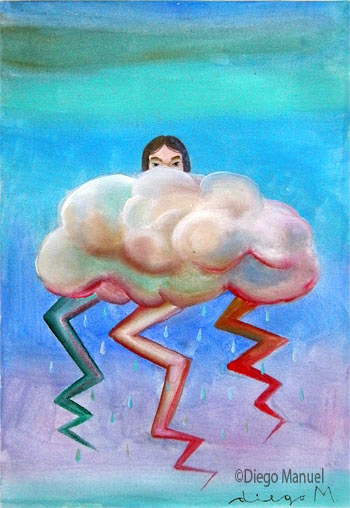 la nube 2, acrylic on canvas, 31 x 45 cm., year 2006.
