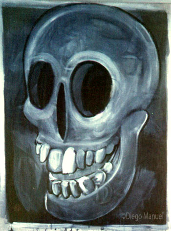 Calavera que rie 2, painting pop surrealism