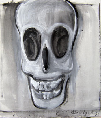 calavera que rie 4, painting pop surrealism