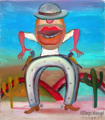 Johnny Herradura, acrylic on canvas, 28 x 31 cm., year 2006