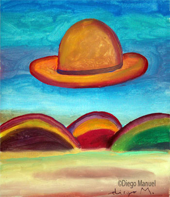 Sombrero , acrylic on canvas, 27 x 24 cm., year 2006