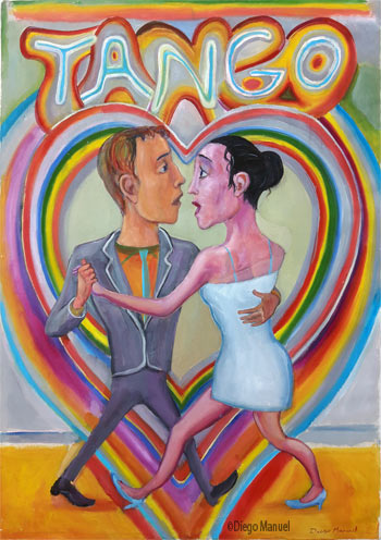Corazón de tango. Pintura de la Serie Tango del artista Diego Manuel