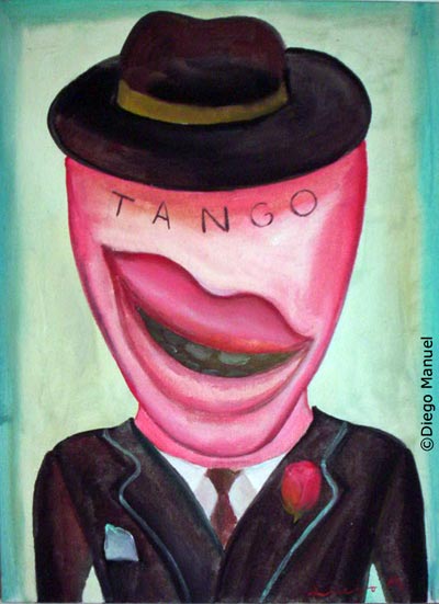 el tango . Pintura de la Serie Tango del artista Diego Manuel