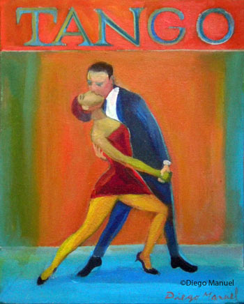 Figura de tango 1 (b). Pintura de la Serie Tango del artista Diego Manuel