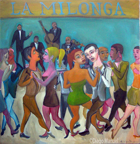 La Milonga 2. Pintura de la Serie Tango del artista Diego Manuel
