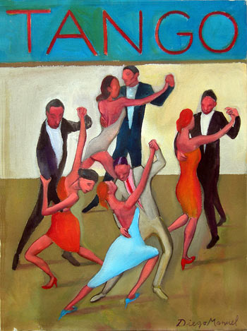 Mundial de Tango. Pintura de la Serie Tango del artista Diego Manuel