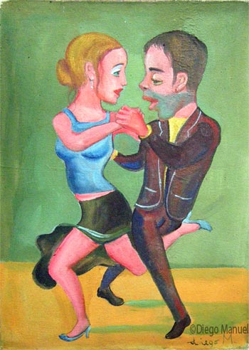tangaso 3. Pintura de la Serie Tango del artista Diego Manuel