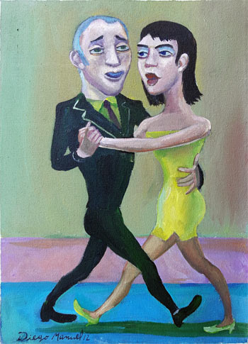 Tangaso. Pintura de la Serie Tango del artista Diego Manuel