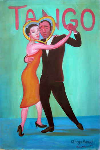 tango 2. Pintura de la Serie Tango del artista Diego Manuel