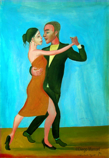tango 3. Pintura de la Serie Tango del artista Diego Manuel