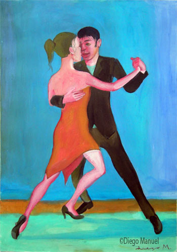 tango 4. Pintura de la Serie Tango del artista Diego Manuel