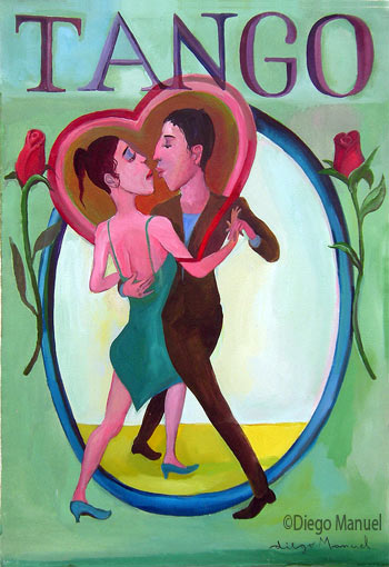 Tango amor 2. Pintura de la Serie Tango del artista Diego Manuel