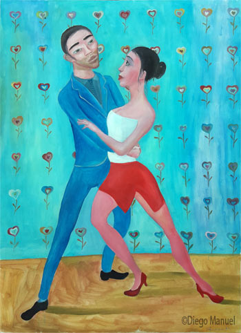 Tango love. Pintura de la Serie Tango del artista Diego Manuel