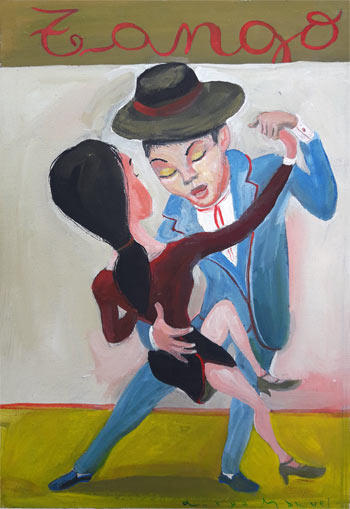Tanguero 4. Pintura de la Serie Tango del artista Diego Manuel