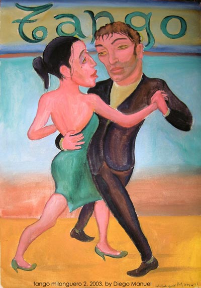 Tango milonguero 2. Pintura de la Serie Tango del artista Diego Manuel