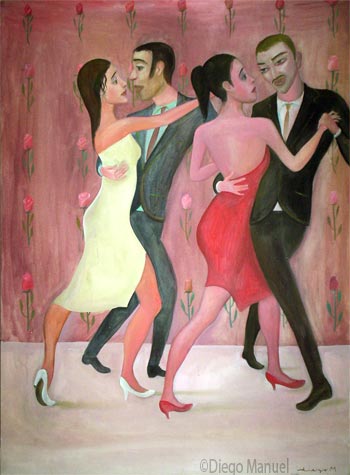 Tango 4. Pintura de la Serie Tango del artista Diego Manuel
