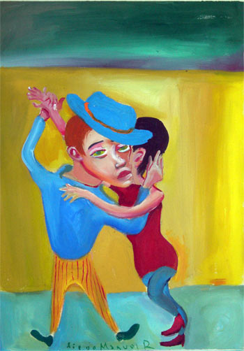 tango tropical. Pintura de la Serie Tango del artista Diego Manuel