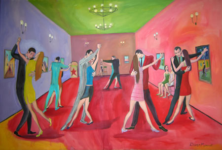 Tangueria 4. Pintura de la Serie Tango del artista Diego Manuel