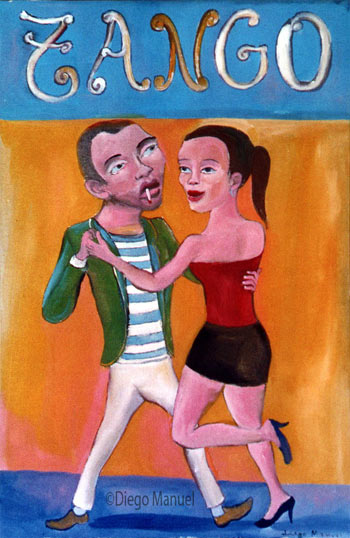 Argentinean tango. Pintura de la Serie Tango del artista Diego Manuel