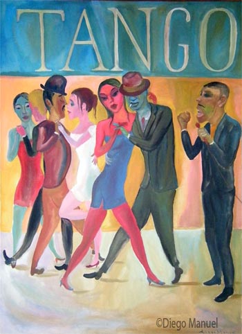 tango 2. Pintura de la Serie Tango del artista Diego Manuel