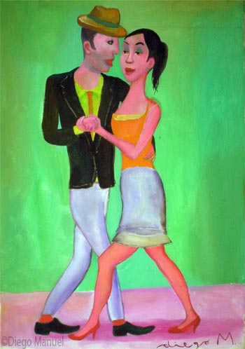 Tango love. Pintura de la Serie Tango del artista Diego Manuel