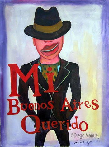  Mi Buenos Aires querido 3. Pintura de la Serie Tango del artista Diego Manuel