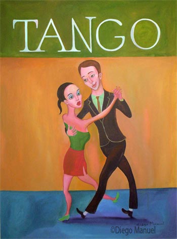 Tango Canyengue. Pintura de la Serie Tango del artista Diego Manuel