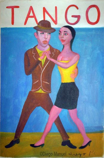 Tango milonguero 2 B. Pintura de la Serie Tango del artista Diego Manuel